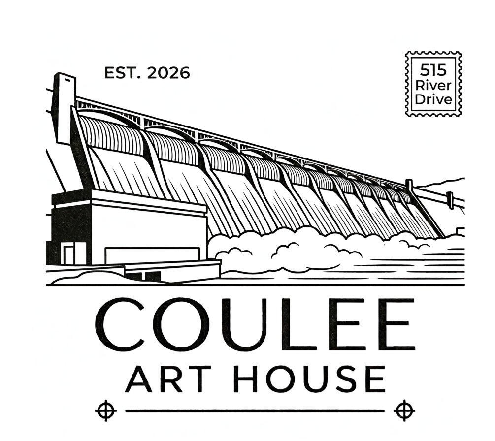 Coulee Art House logo black text and graphics on white background